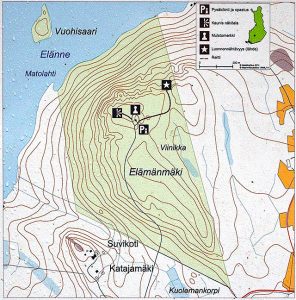 Map of Elämänmäki.