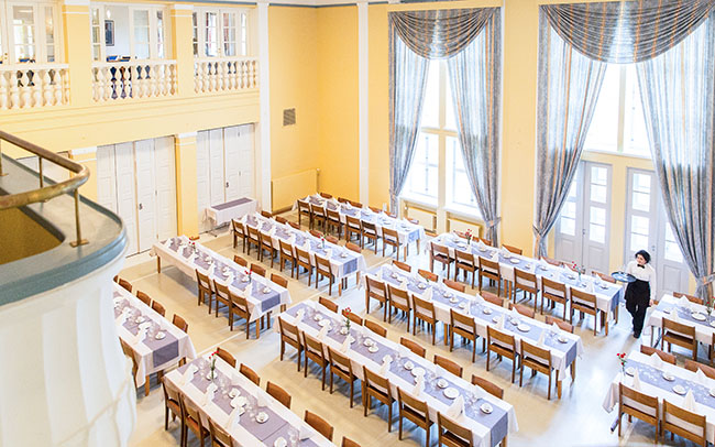 A view of the club’s large room from the loft.