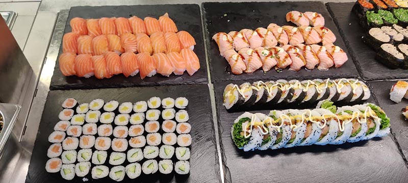 Various types of sushi.