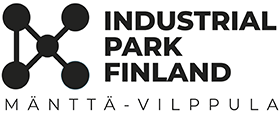 Industrial Park Finland -sivuston mustavalkoinen logo