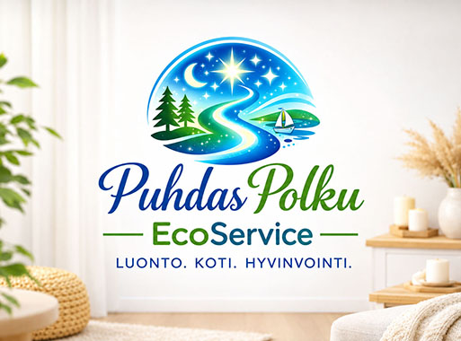 Puhdas Polku EcoService kuvitettu logo